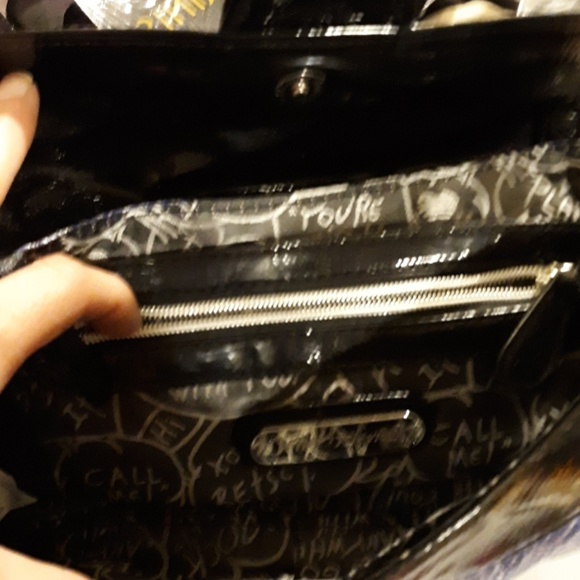 Betsey Johnson Metallic Python Convertible Clutch Bag. - Picture 5 of 8